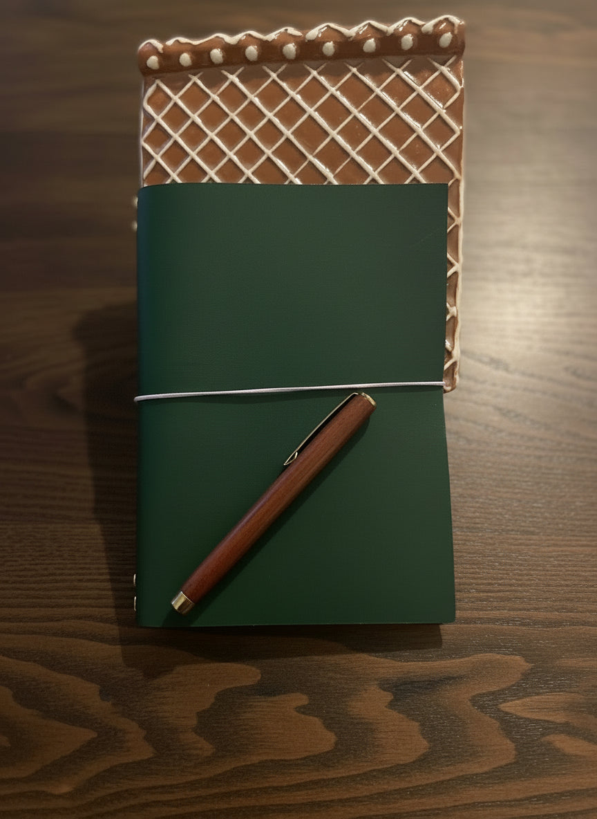 Italian Leather Journal Jackets Peach Sprout 4.25x6.75cm 11mm x 15mm