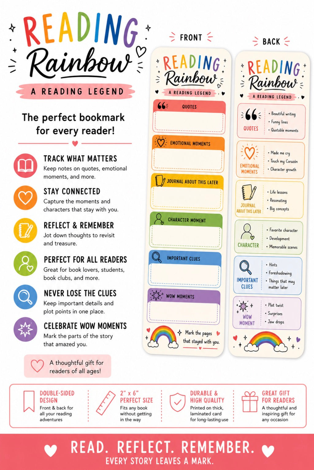 Reading Rainbow Bookmark Set